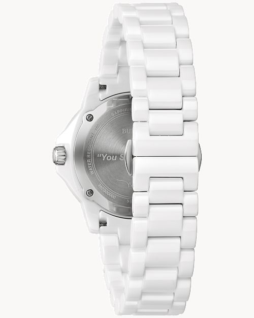 Caravelle white ceramic watch online